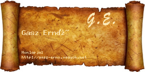 Gasz Ernő névjegykártya